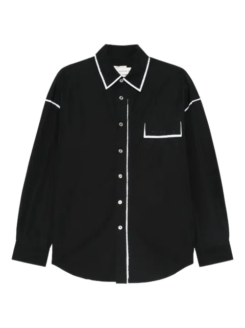 Feng Chen Wang camisa de mezclilla con ribete en contraste