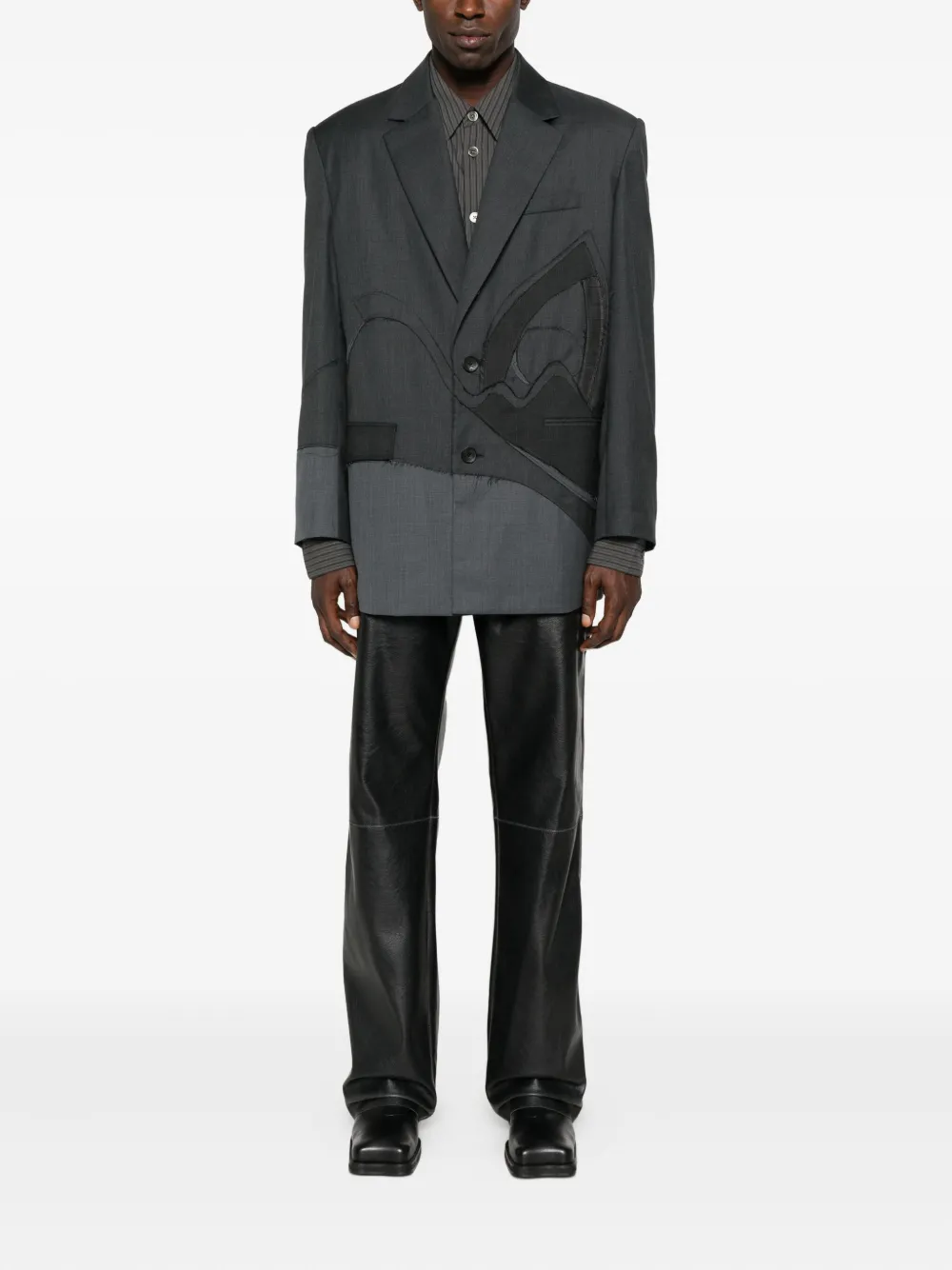 Feng Chen Wang patchwork single-breasted blazer | Blazers | Image 2