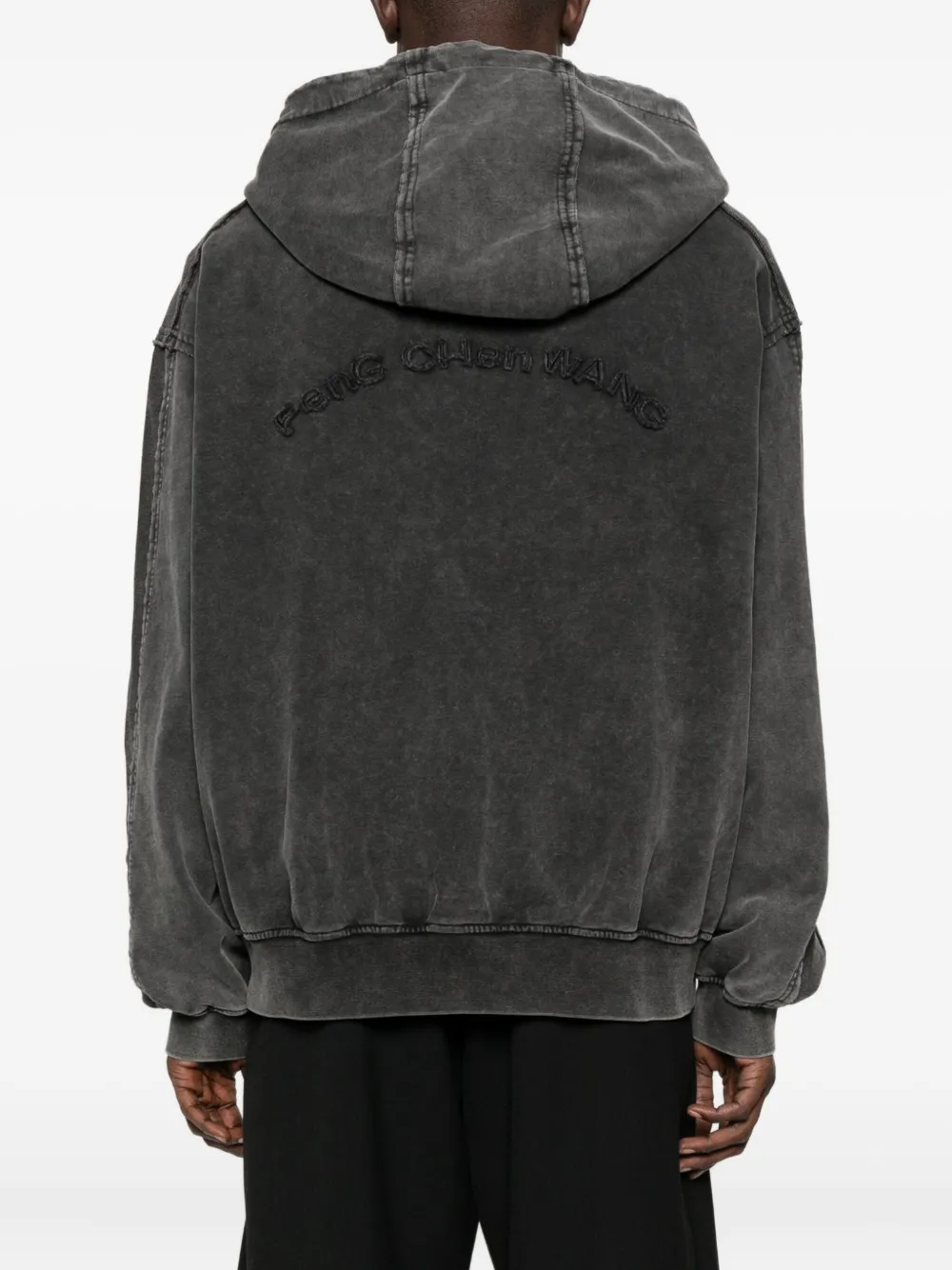 Feng Chen Wang Hooded Zip-up Jacket In Gray