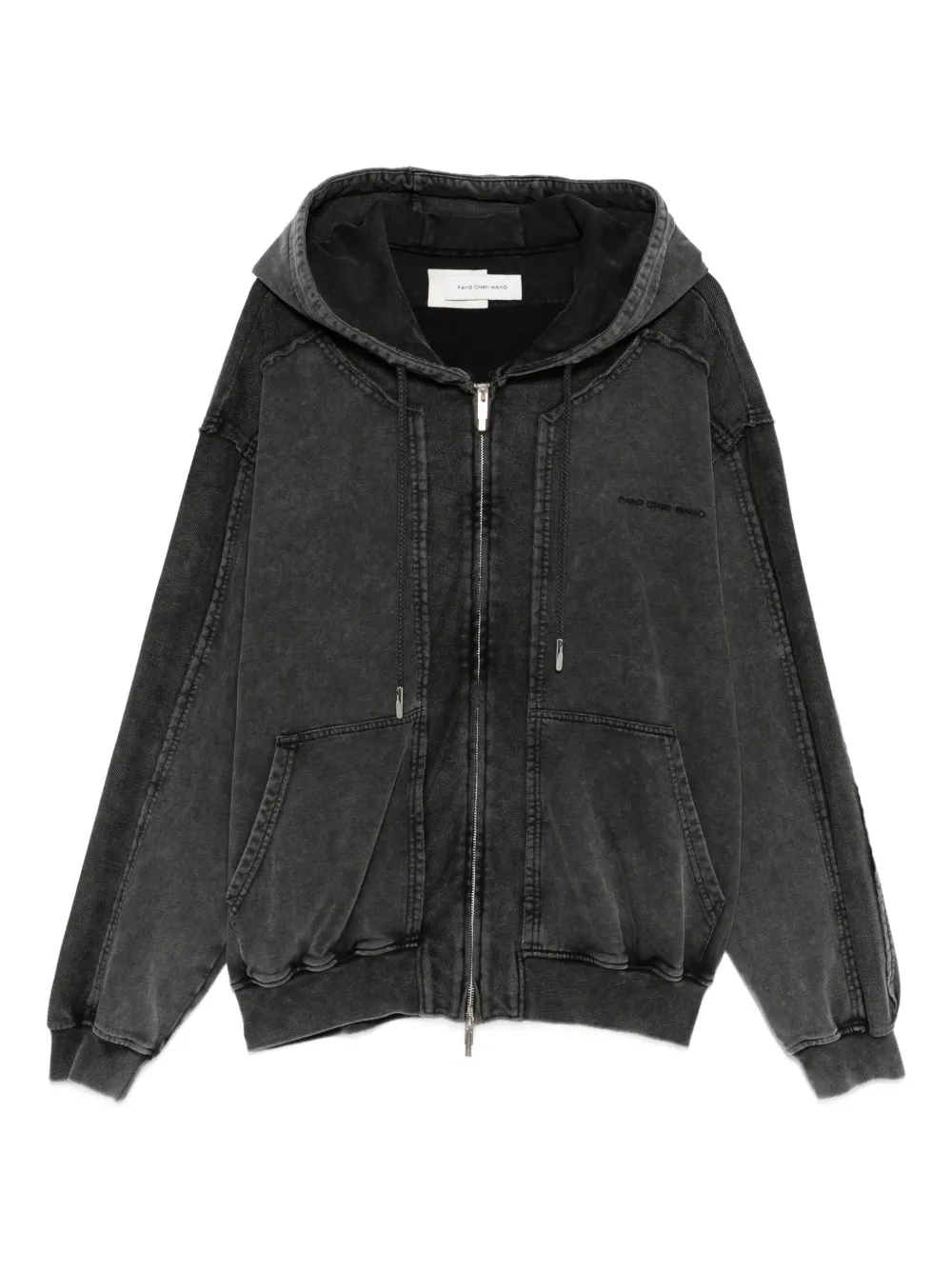 Feng Chen Wang Hooded Zip-up Jacket In Gray
