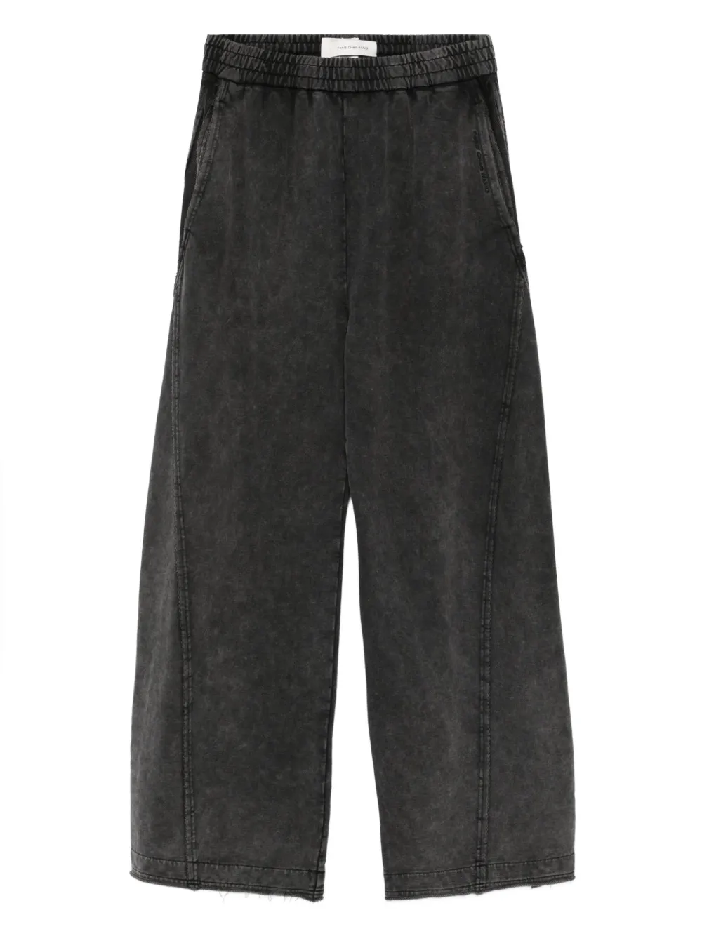 Feng Chen Wang elasticated-waistband washed track pants | Black | Image 1