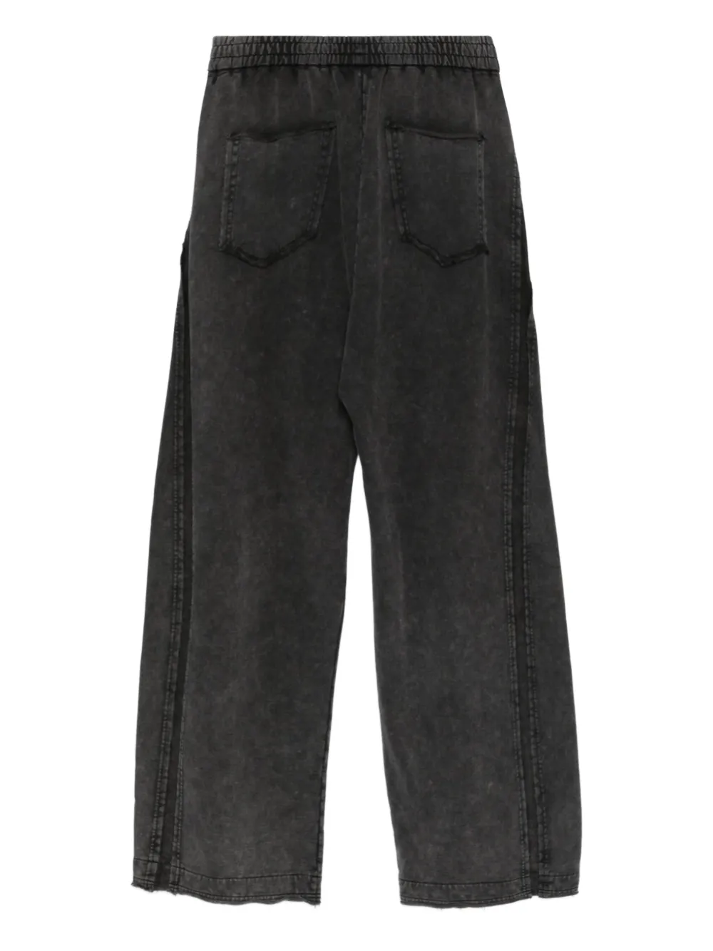 Feng Chen Wang elasticated-waistband washed track pants - Zwart