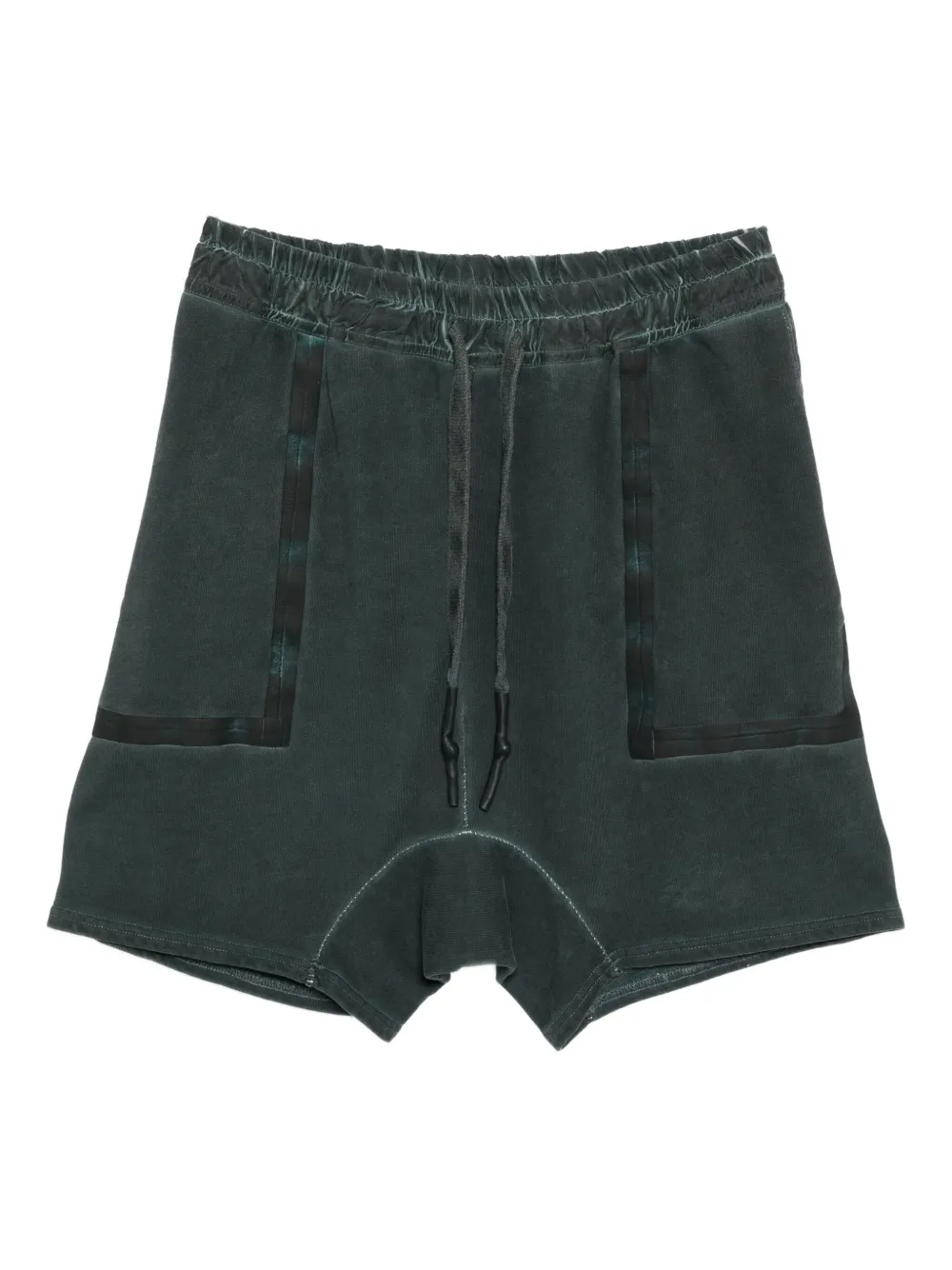 69 By Isaac Sellam Elasticated-waistband Drop-crotch Shorts In Green