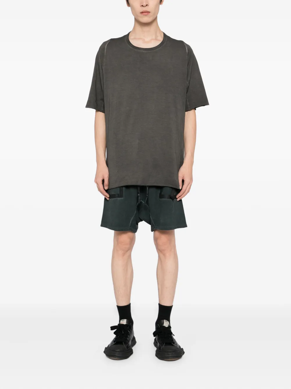 69 By Isaac Sellam Elasticated-waistband Drop-crotch Shorts In Green
