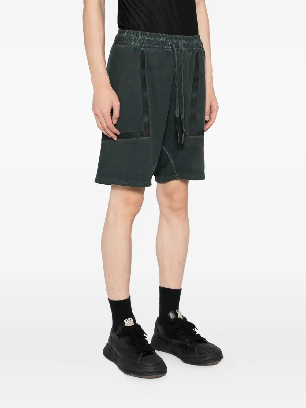 69 By Isaac Sellam Elasticated-waistband Drop-crotch Shorts In Green