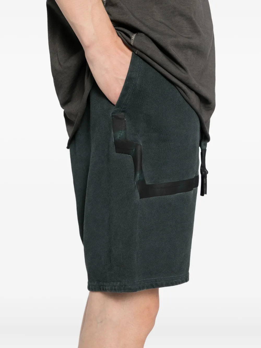 69 BY ISAAC SELLAM Shorts met elastische tailleband en verlaagd kruis Groen