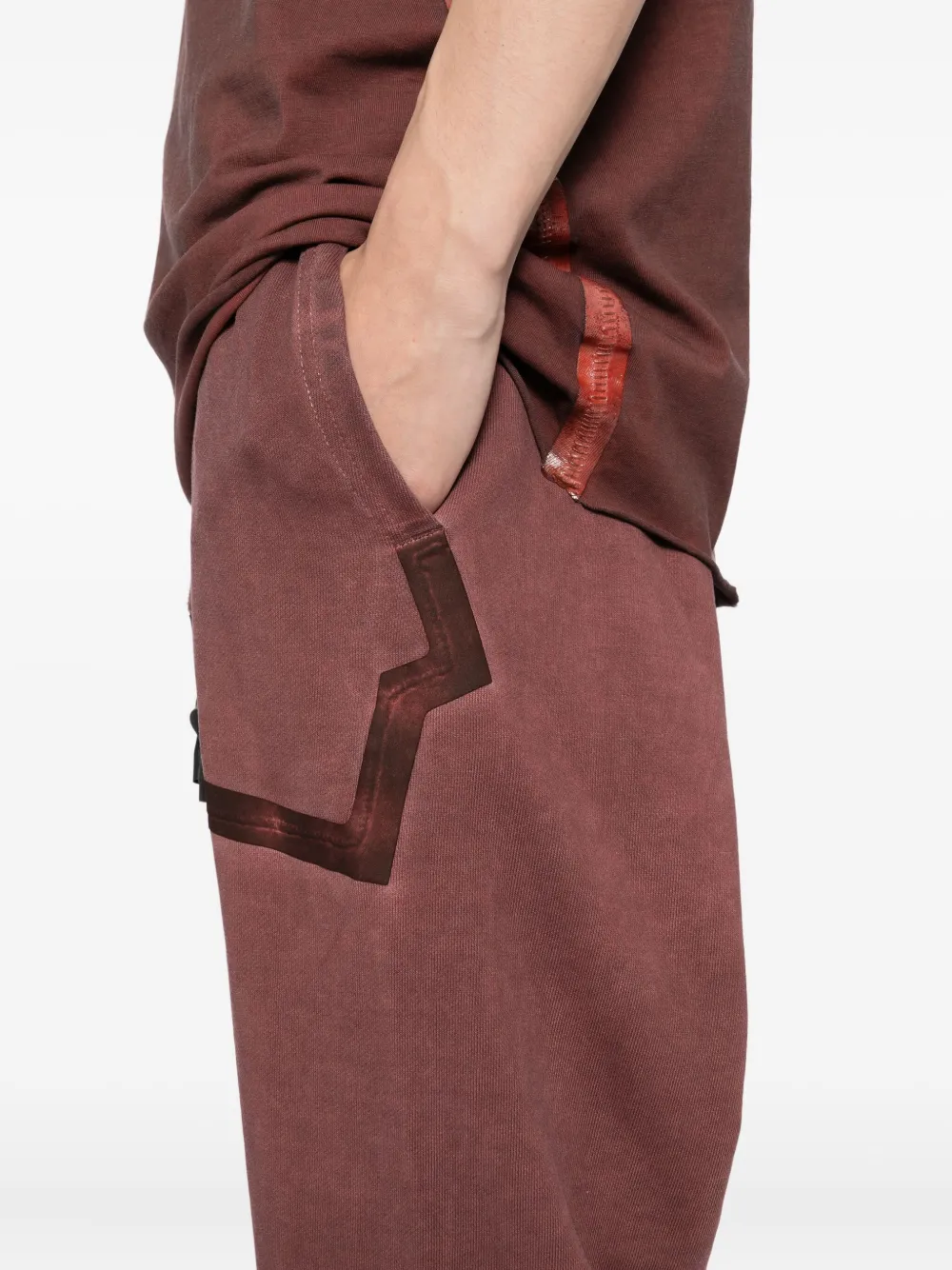 69 By Isaac Sellam Elasticated-waistband Drop-crotch Shorts In Red