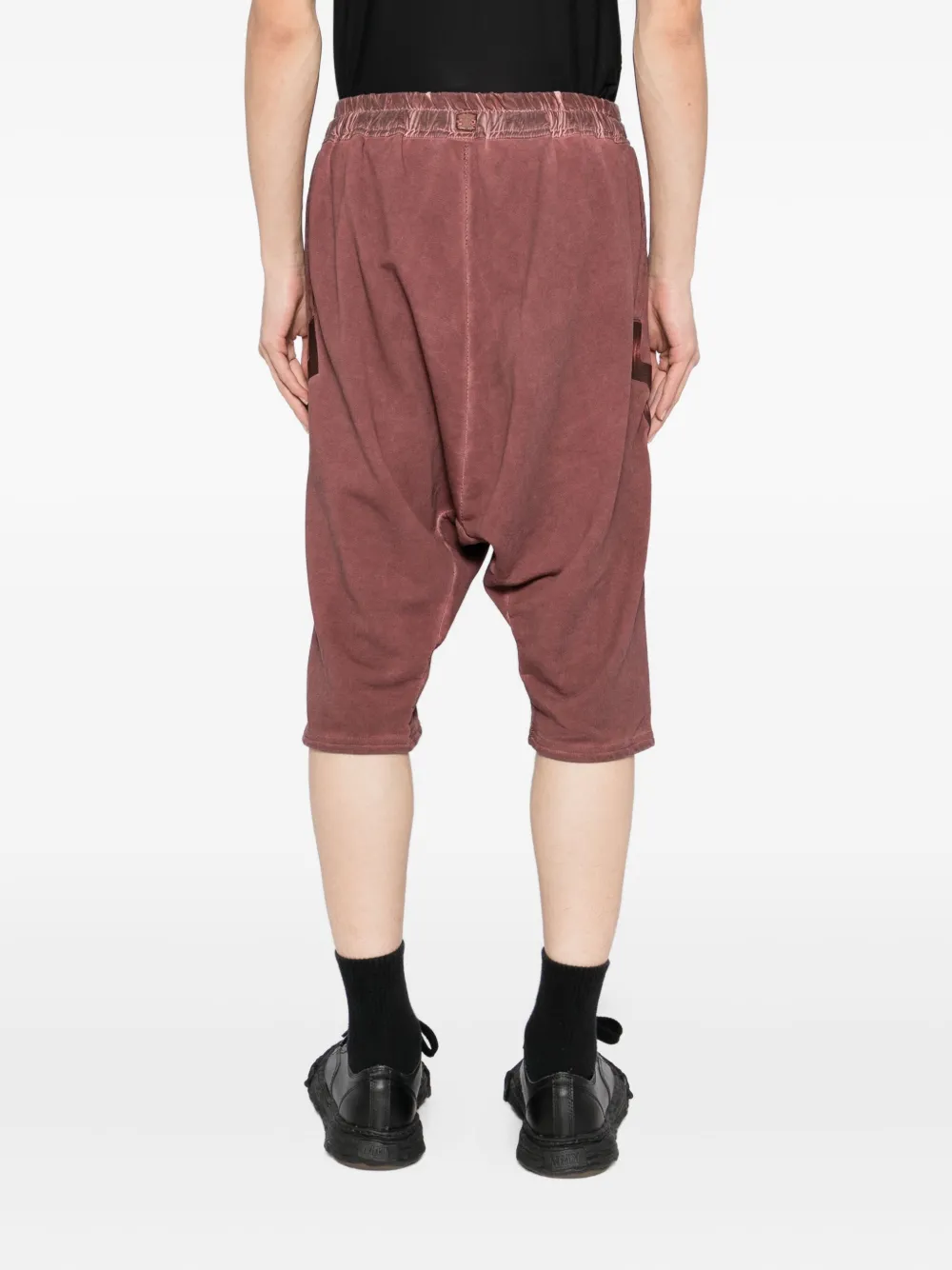 69 BY ISAAC SELLAM Shorts met elastische tailleband en verlaagd kruis Rood