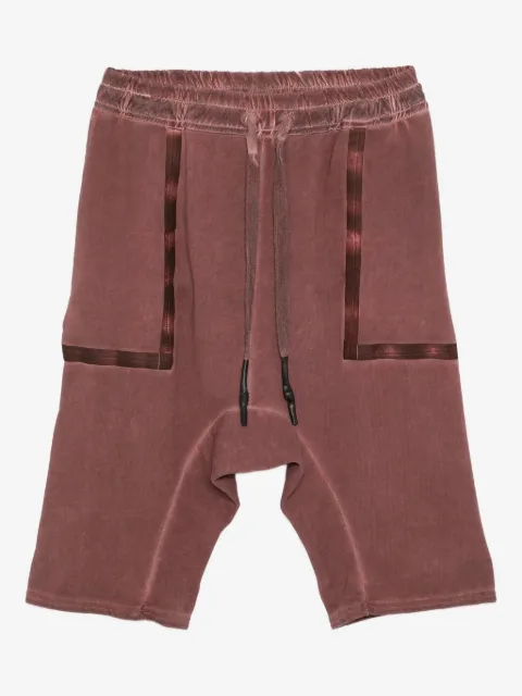 69 elasticated-waistband drop-crotch shorts