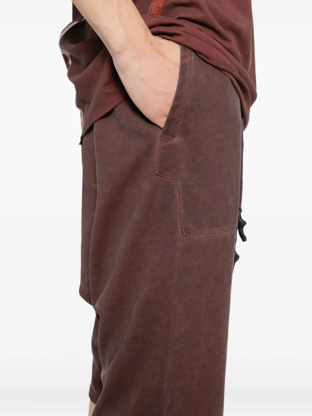 69 By Isaac Sellam Elasticated-waistband Drop-crotch Shorts In Brown