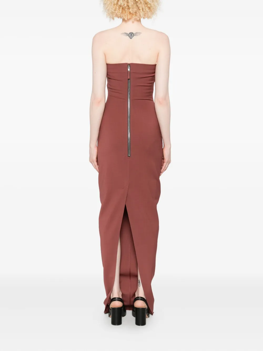 Rick Owens Bustier Gown In Brown