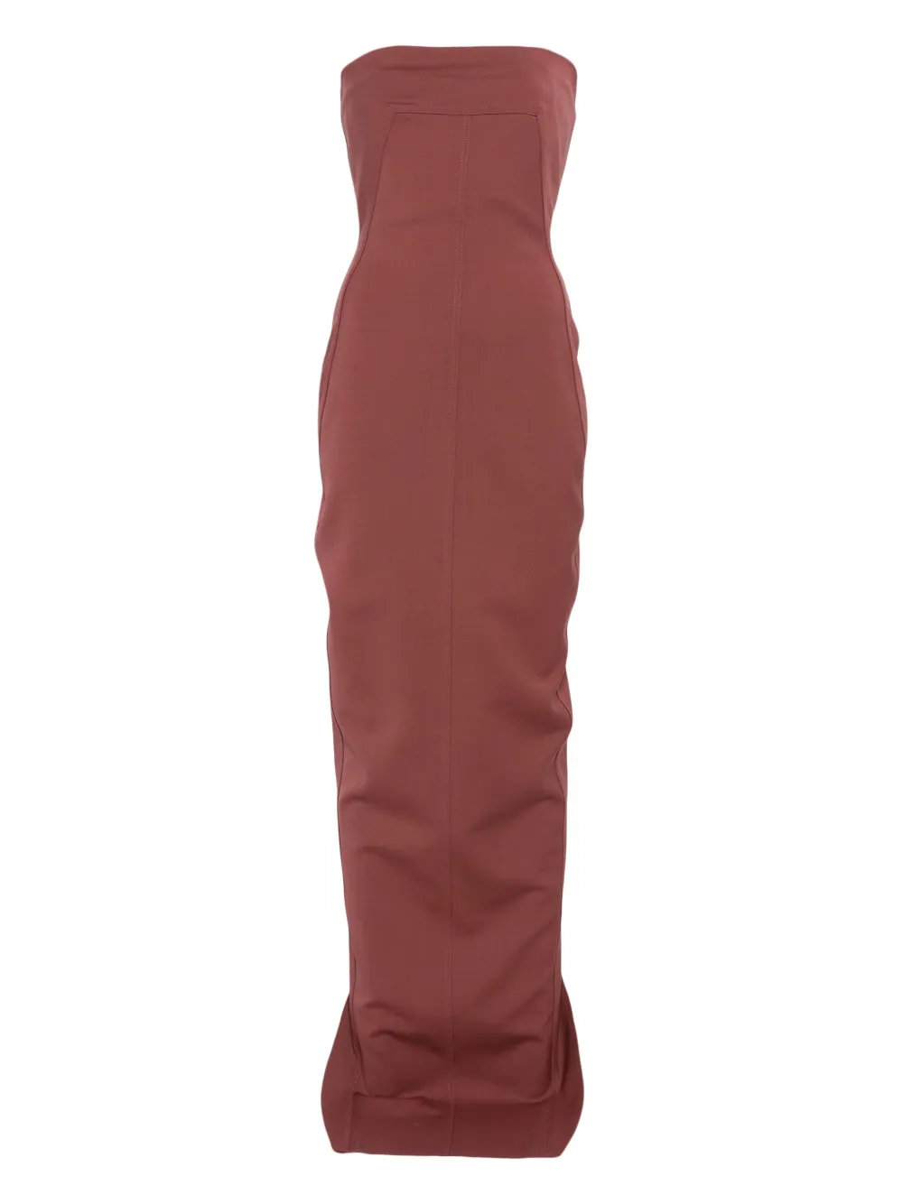 Rick Owens Bustier Gown In Brown