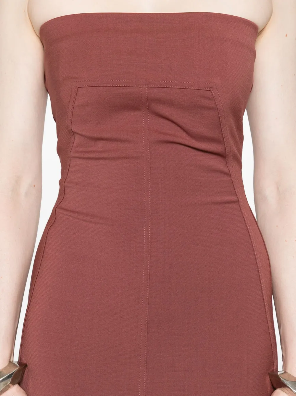 Rick Owens Bustier Gown In Brown