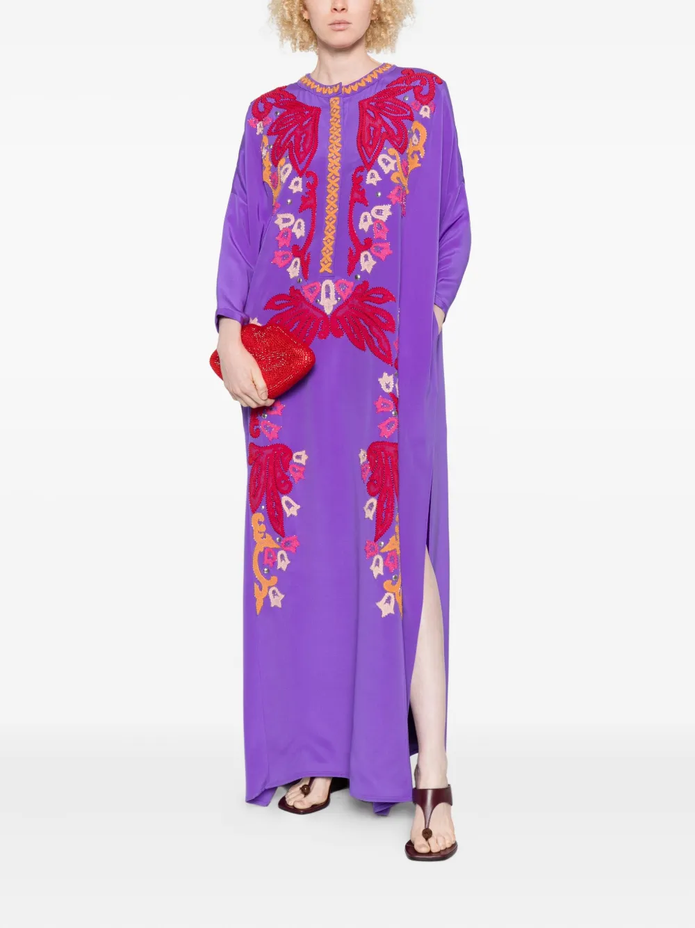 PUCCI embroidered silk maxi dress - Paars