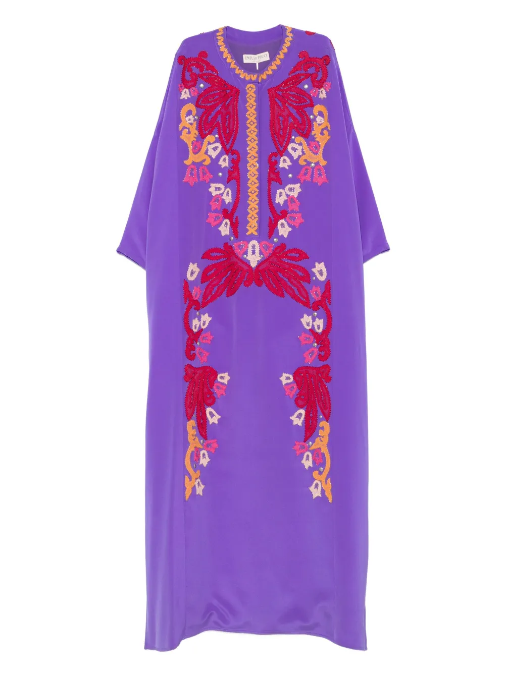 PUCCI embroidered silk maxi dress - パープル PUCCI embroidered silk maxi dress - パープル