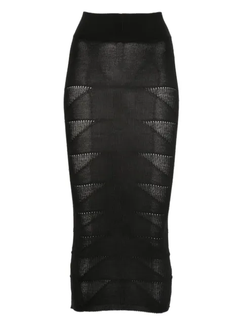 Rick Owens geometric-pattern wool skirt