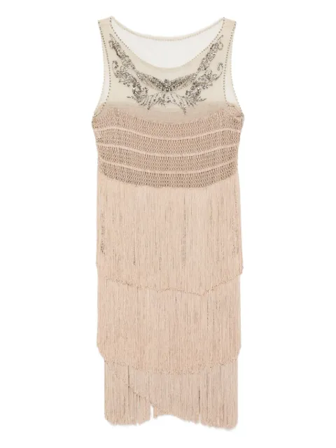 Alberta Ferretti embroidered fringed midi dress
