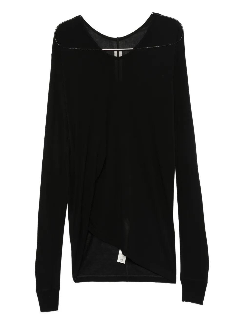 Rick Owens Draped Long-sleeve Top In Black