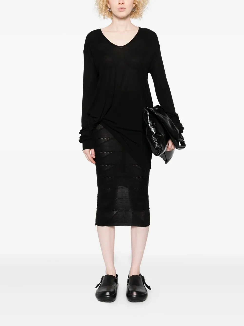 Rick Owens Top met gedrapeerde mouwen - Zwart