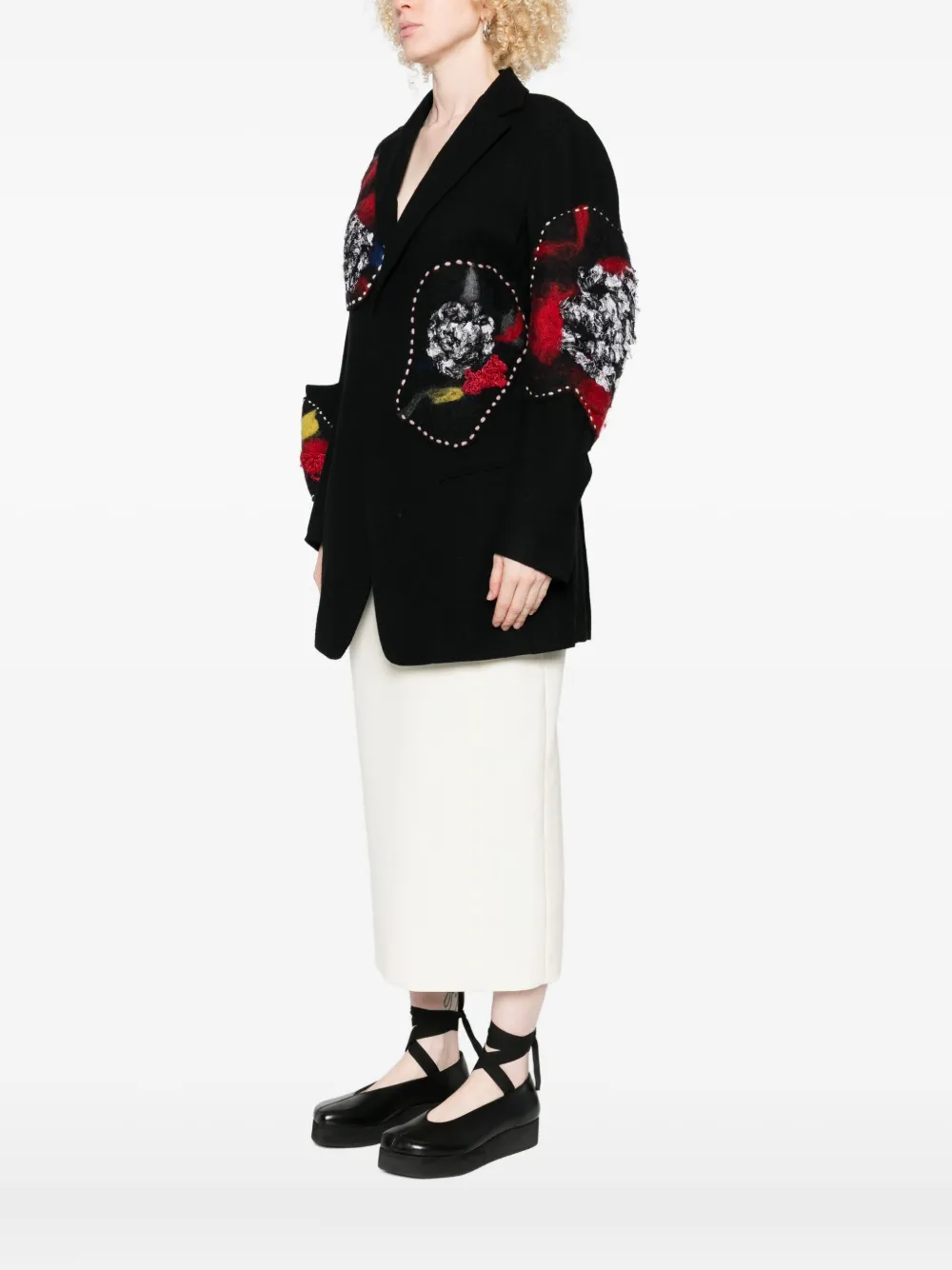 Yohji Yamamoto Wool Panelled Jacket In Black
