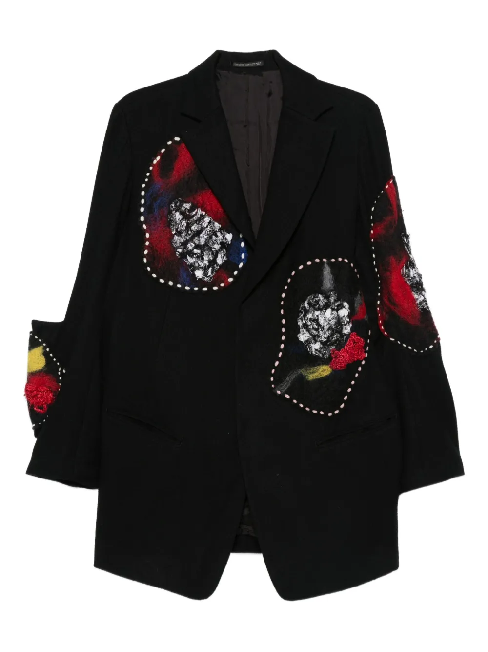 Yohji Yamamoto Wool Panelled Jacket In Black