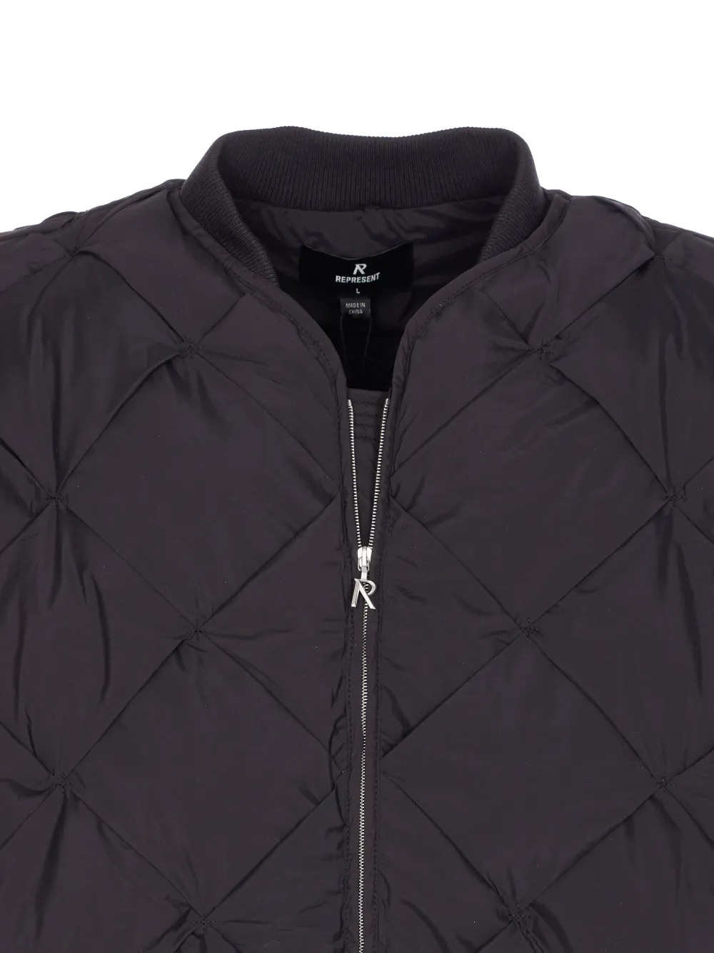 Represent Mens Jet Black Pillow Quilted Puffer Jacket Xl In Brown
