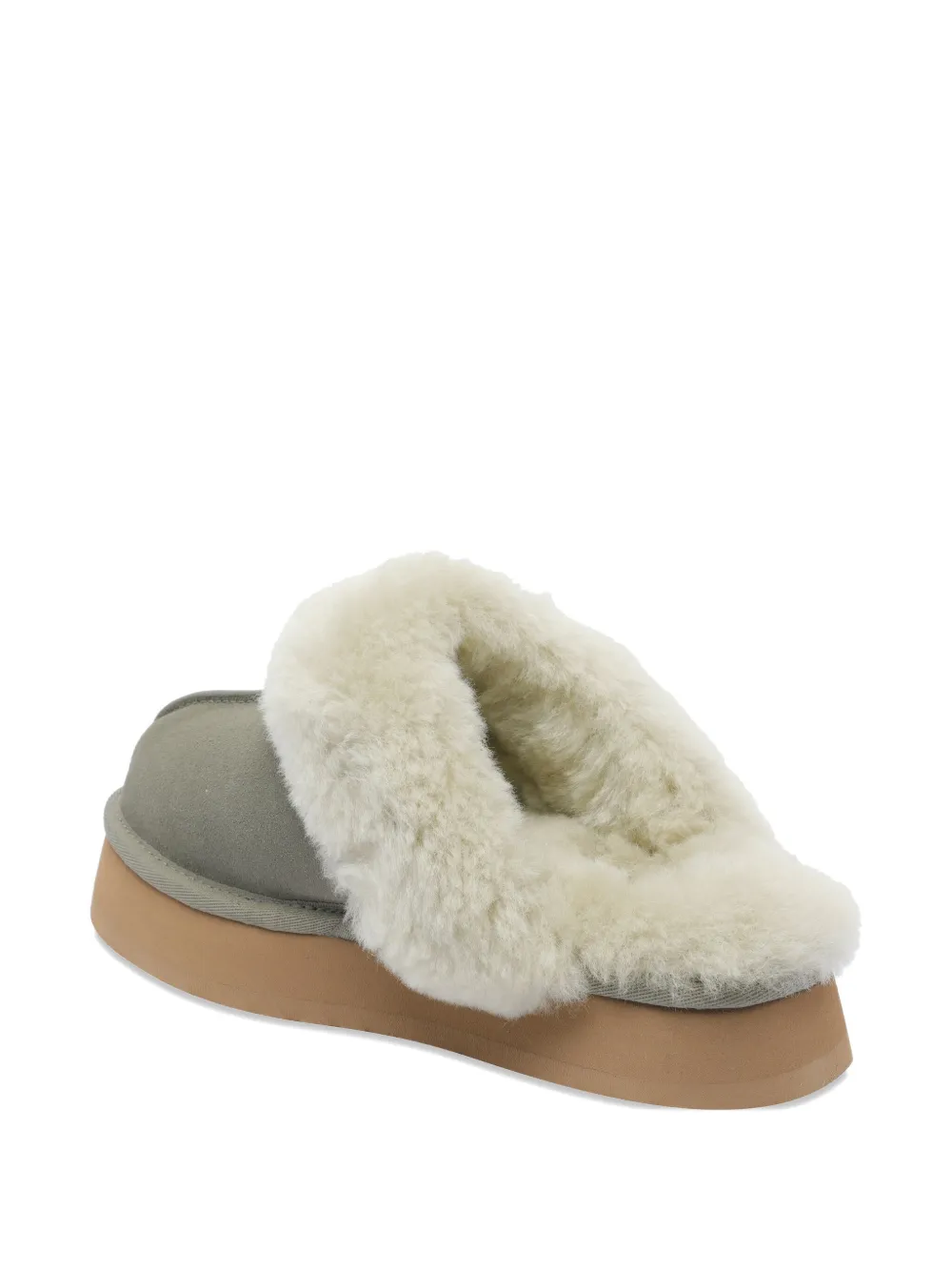 UGG sheepskin-lined round-toe sliders Green
