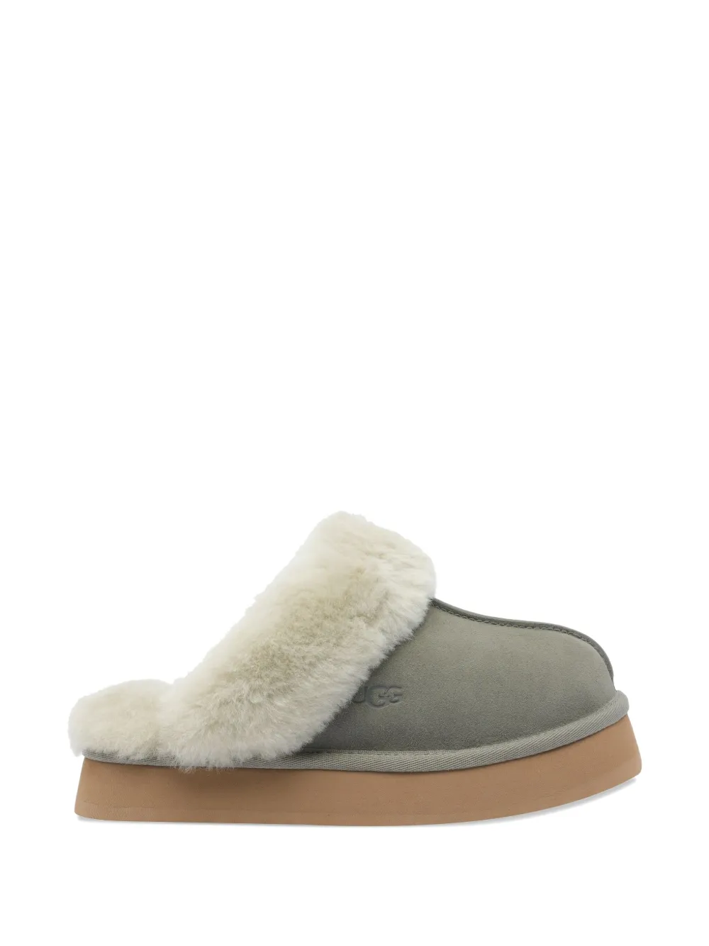 UGG sheepskin-lined round-toe sliders Green
