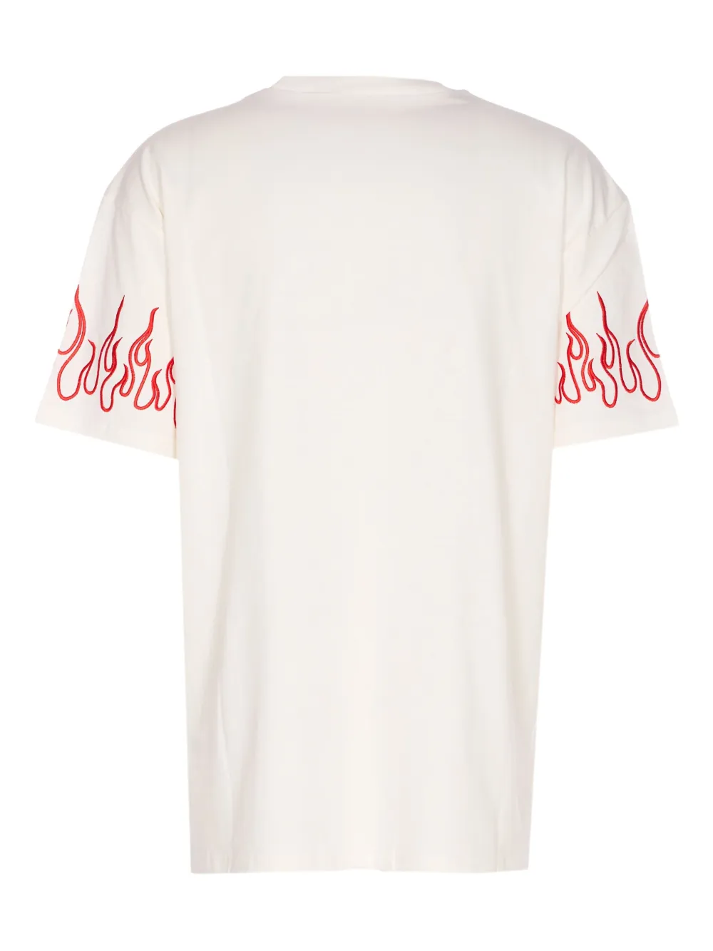 Vision Of Super flame-embroidered crew-neck T-shirt - Wit