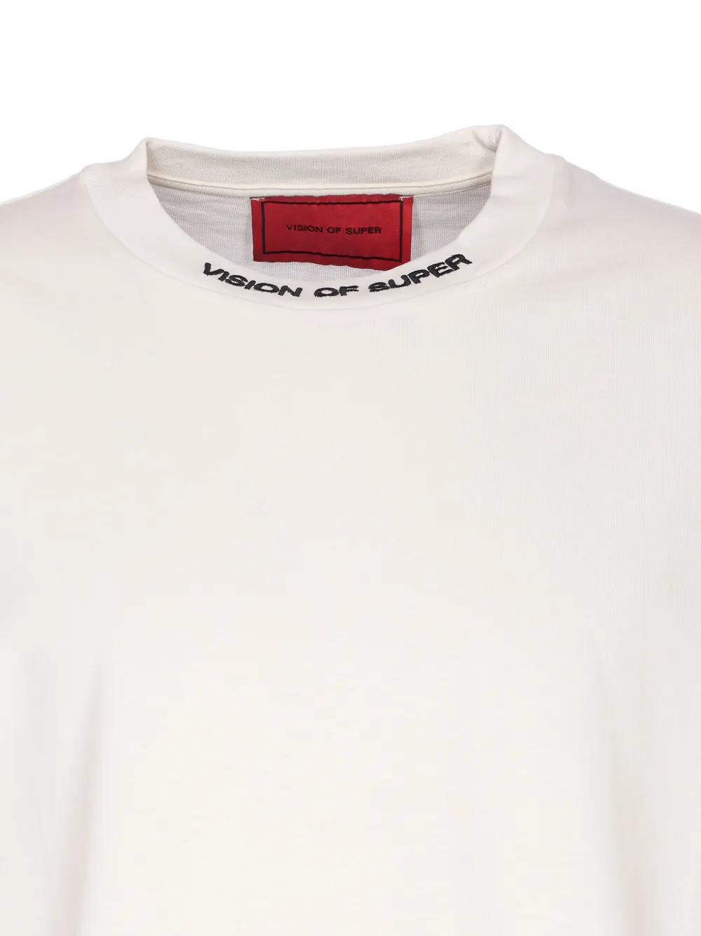 Vision Of Super Flame-embroidered Crew-neck T-shirt In White