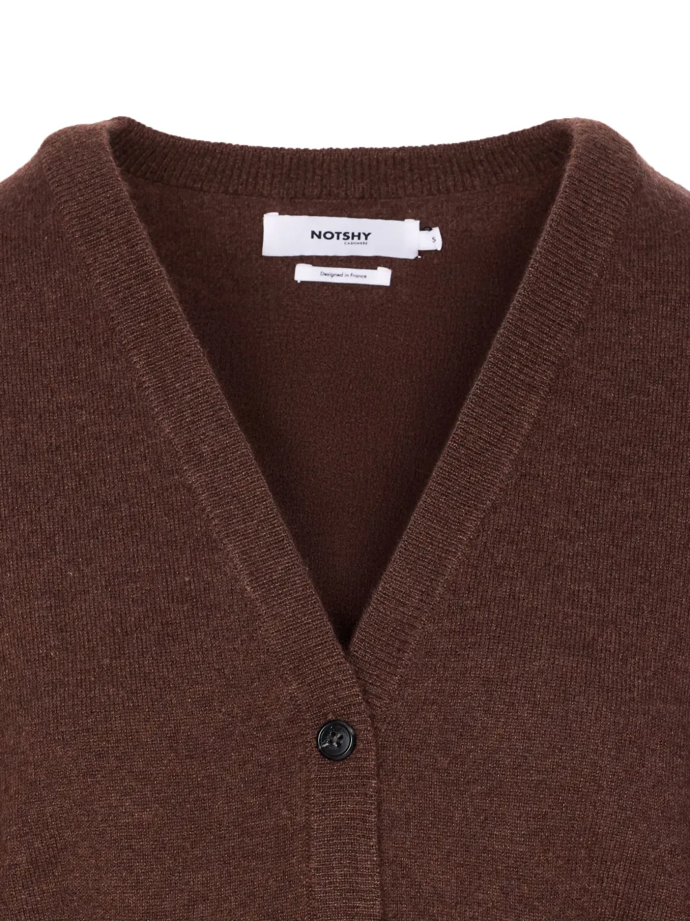 Not Shy Patch-pocket Buttoned Cardigan In Brown