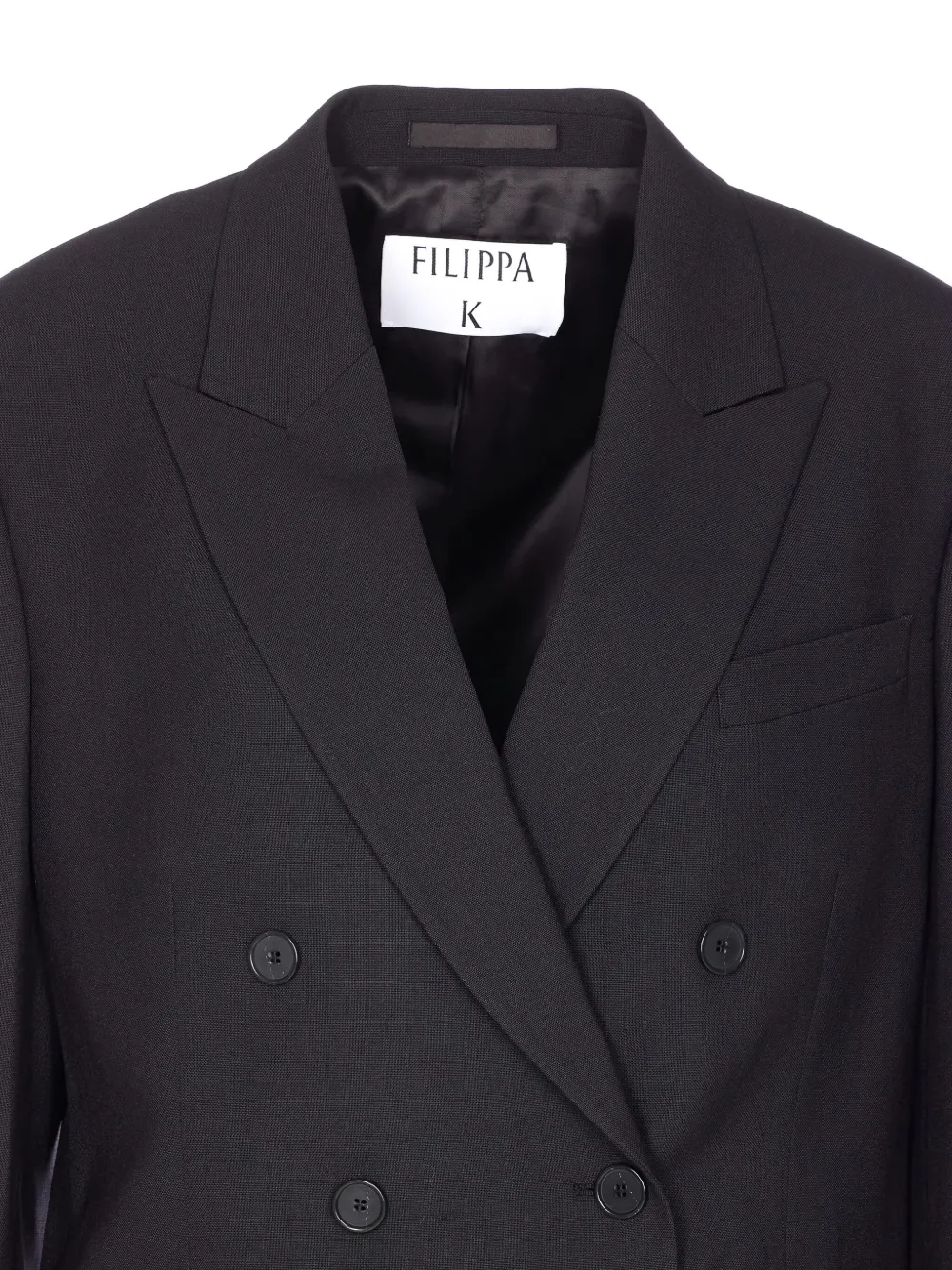 Filippa K V-neck Jacket With Notched Lapels And Back Split In Black