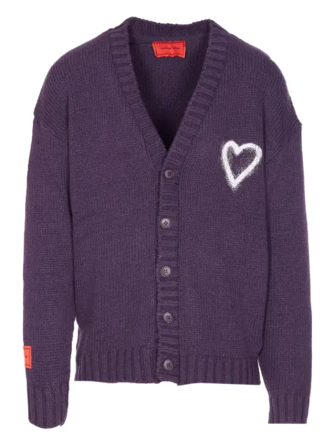 Vision Of Super heart-embroidered button cardigan