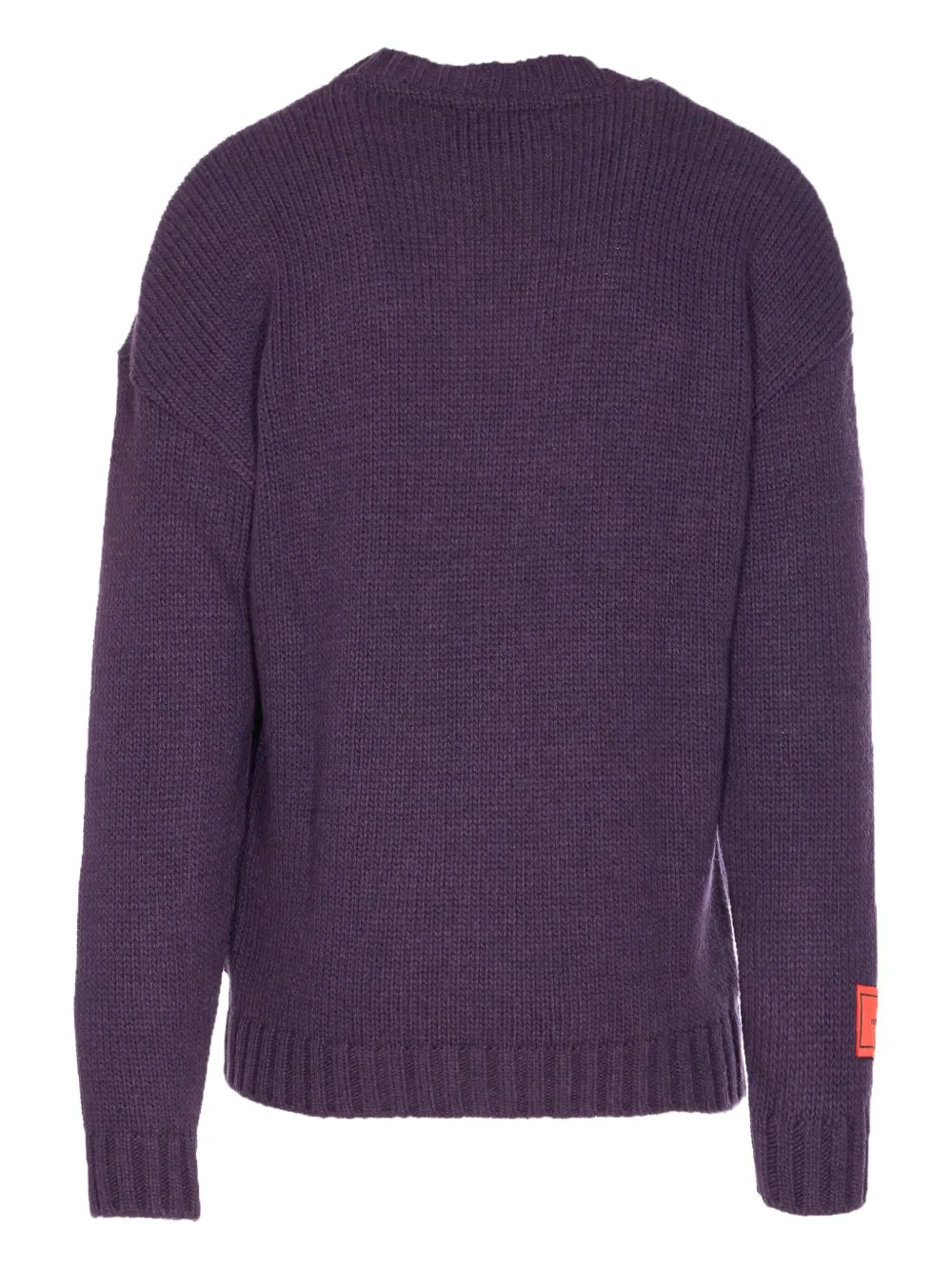 Vision Of Super Heart-embroidered Button Cardigan In Purple