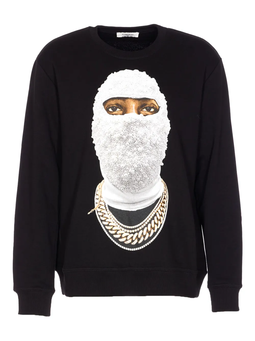 Ih Nom Uh Nit Graphic Print Crewneck Sweater With Long Sleeves In Black