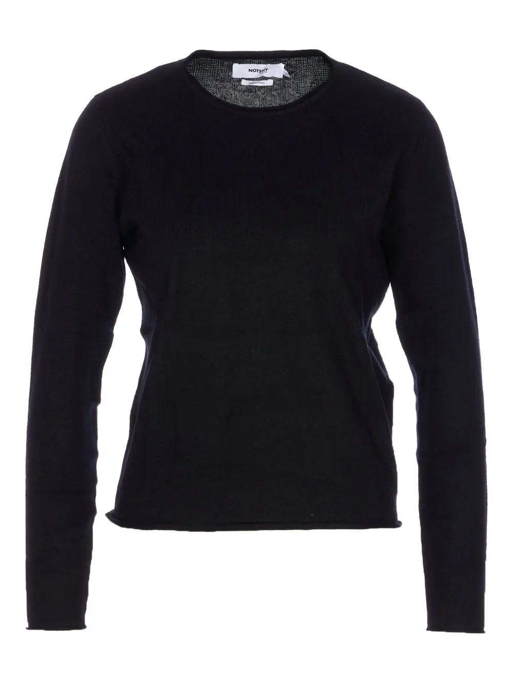 Not Shy Crew-neck Cashmere Sweater In Black