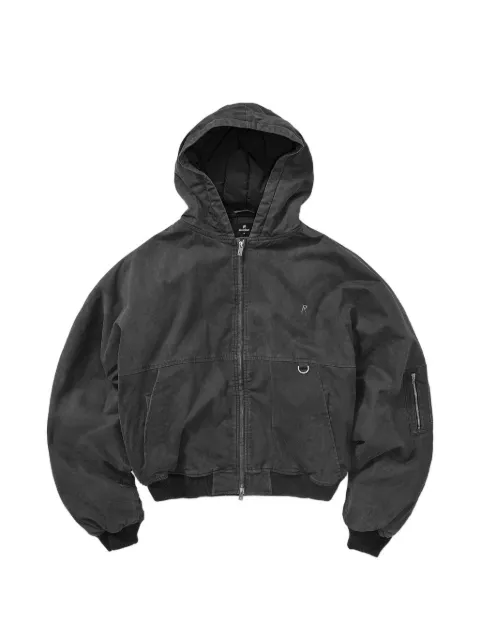 Represent hooded bomber jacket