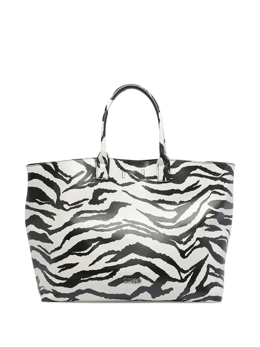 Essentiel Antwerp zebra-print tote bag - Zwart