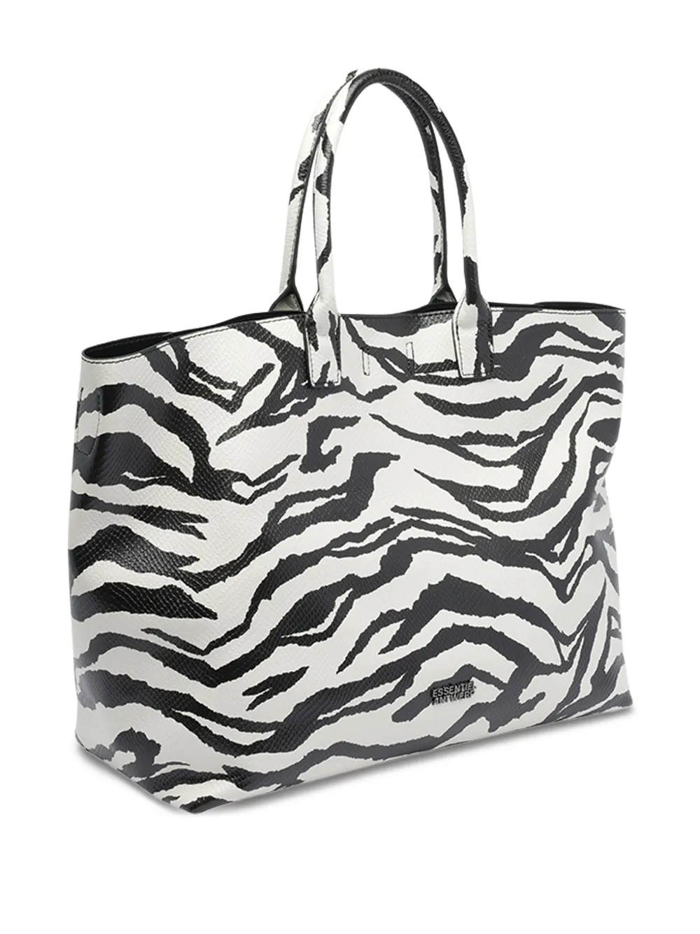 Essentiel Antwerp Shopper met zebraprint Zwart