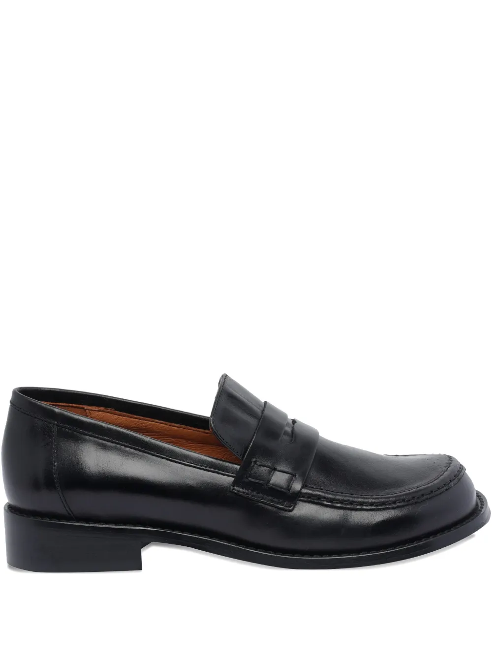 ANGEL ALARCON penny leather loafers | Black | Image 1