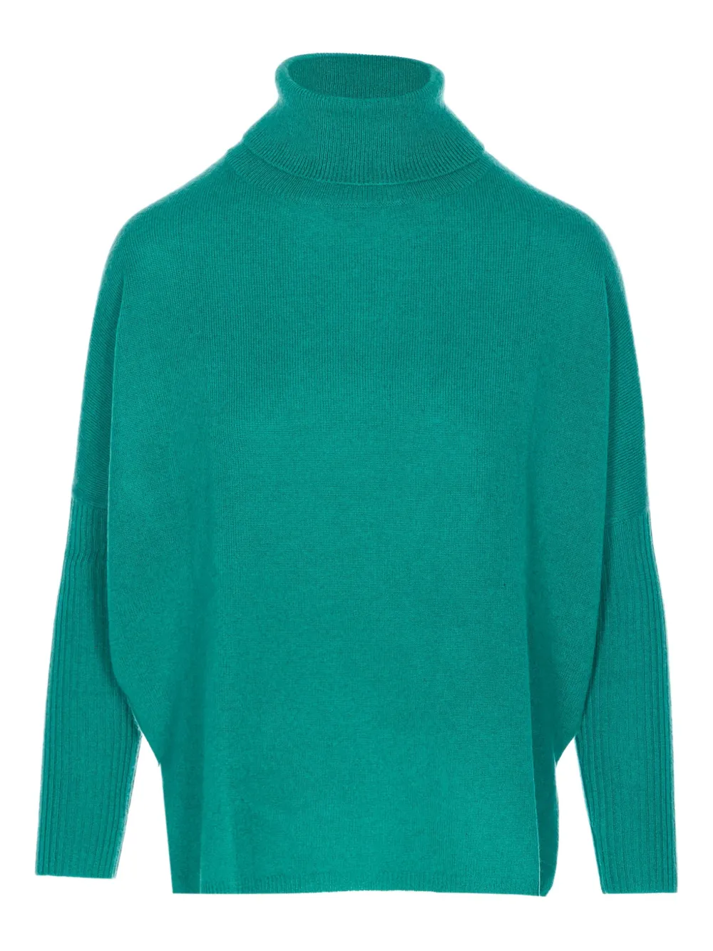 Not Shy Roll-neck Cashmere Sweater In Green