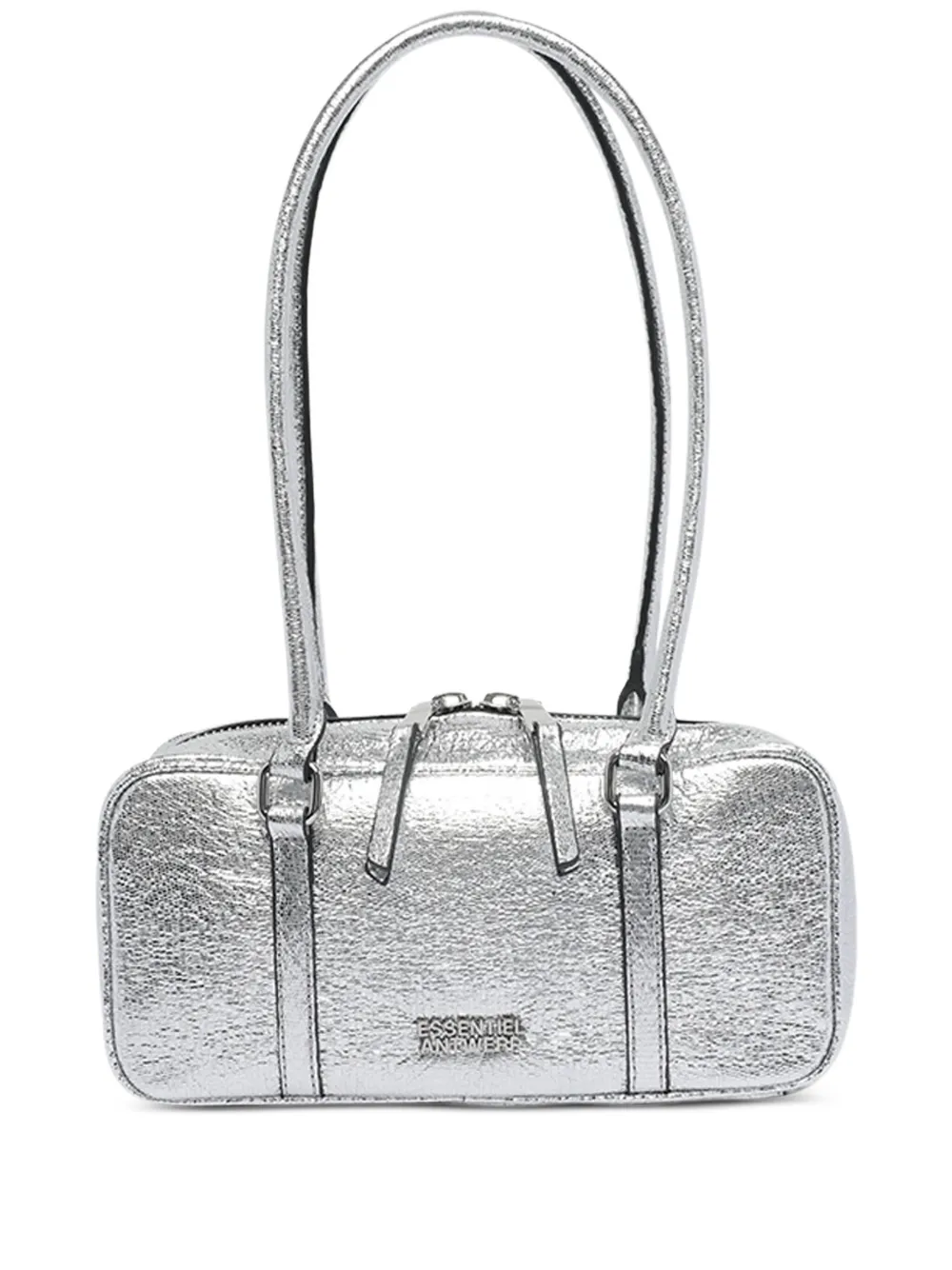 Essentiel Antwerp zip-top metallic shoulder bag | Grey | Image 1