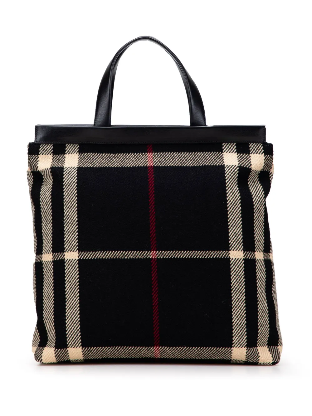 Burberry Pre-Owned 2000-2017 Exploded Check Wool tote bag | Black | Image 1