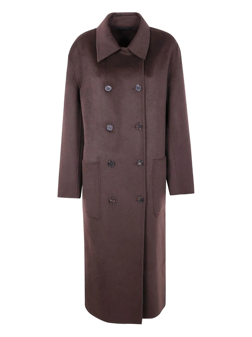 Filippa K Double-breasted Wool Coat In Brown