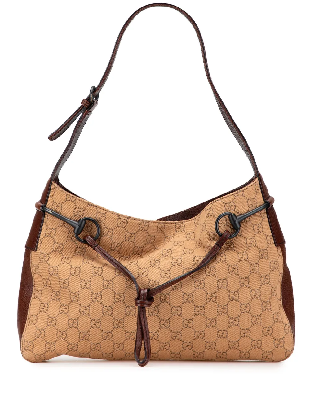 Gucci Pre-Owned 2000-2015 GG Denim Horsebit shoulder bag | Brown | Image 1