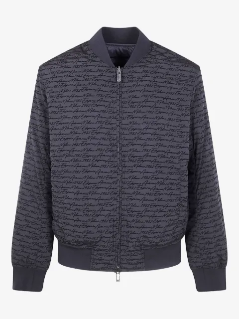 Emporio Armani veste bomber à slogan imprimé