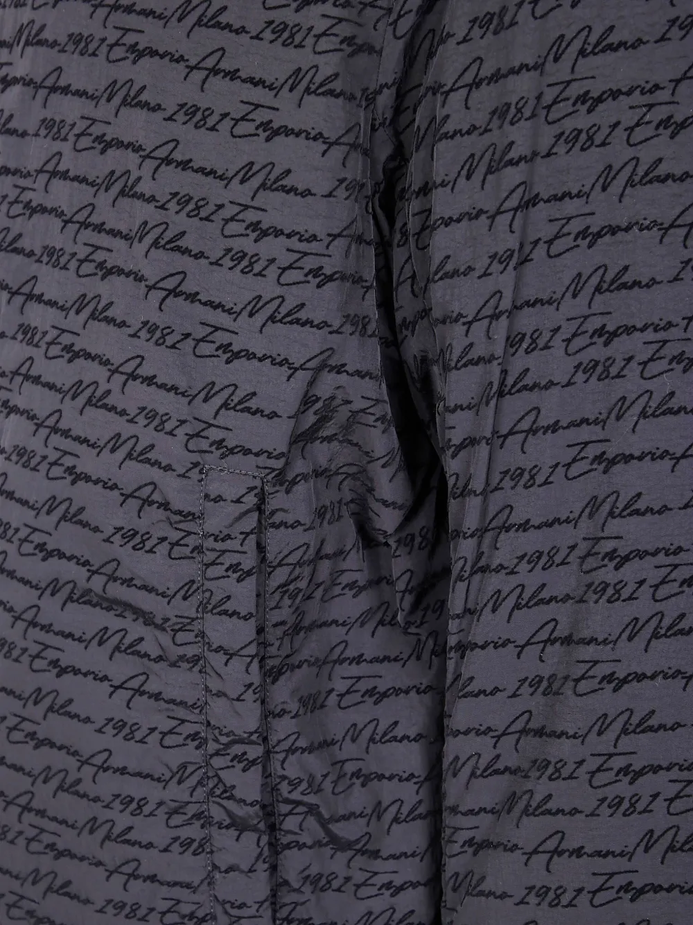 Emporio Armani Script-print Bomber Jacket In Black