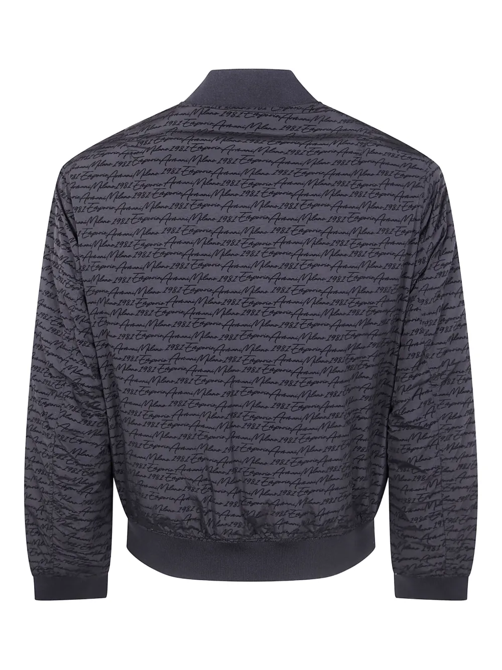 Emporio Armani Script-print Bomber Jacket In Black