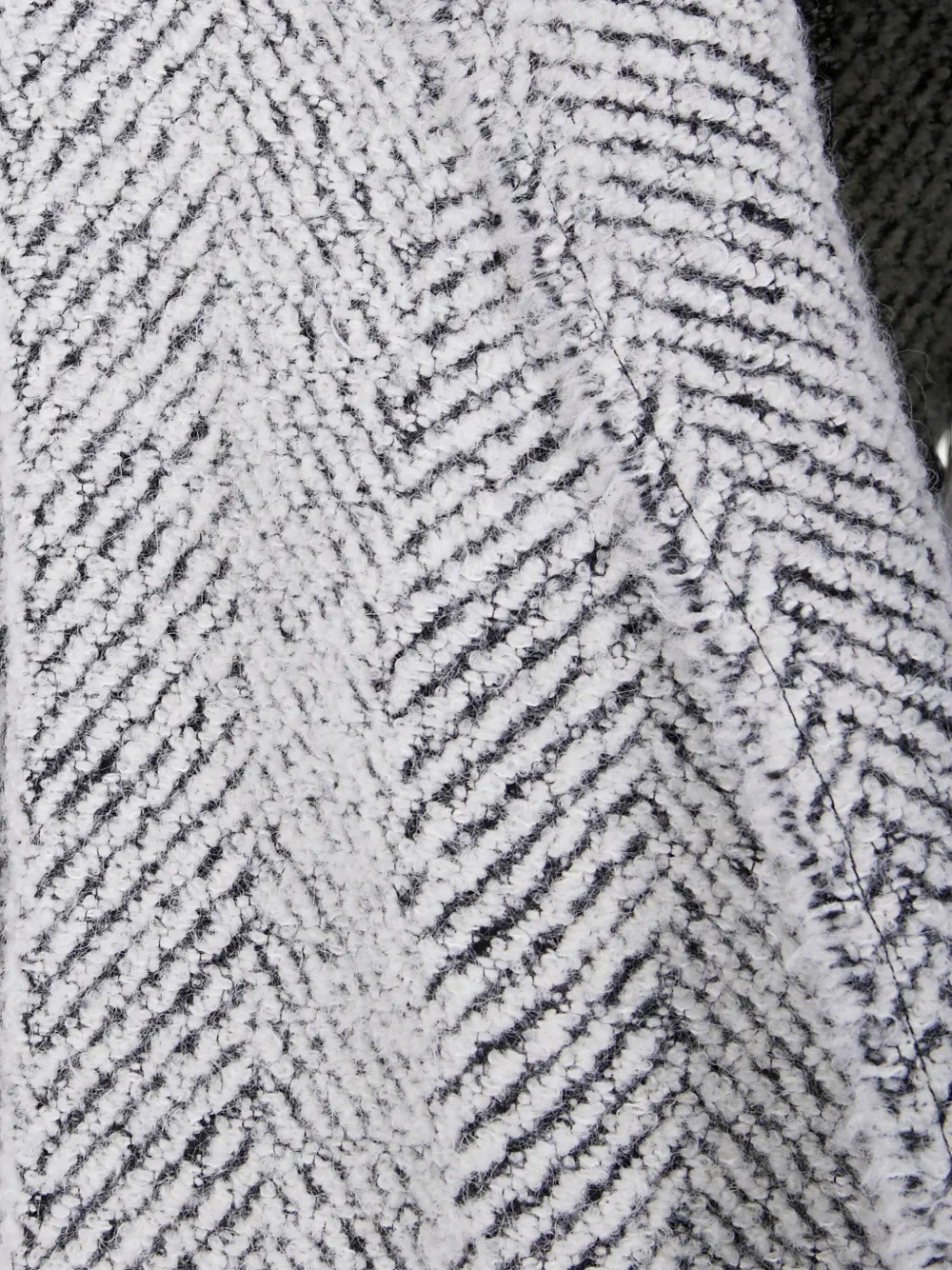 Alberta Ferretti Herringbone Textured Long Sleeve Coat In Gray