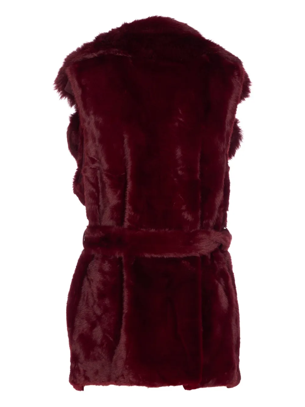 V73 Belted Sleeveless Jacket In Red